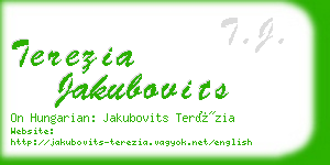 terezia jakubovits business card